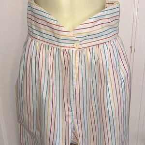 Vintage 70s You Babes Rainbow Vertical Striped High Waisted Cotton Pants